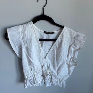 White crop top